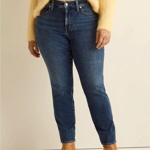 Madewell Stovepipe Full Length Jeans,, NWT Size 33 W Dark Denim High Rise